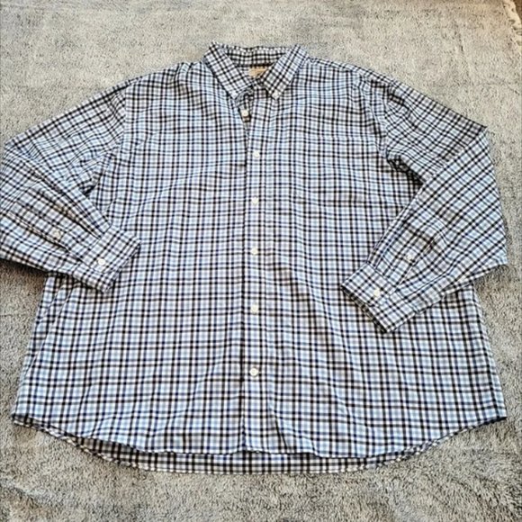 Accessories - Duluth Trading Mens Shirt Size 3XL Blue Plaid Wrinkle Fighter Button Up